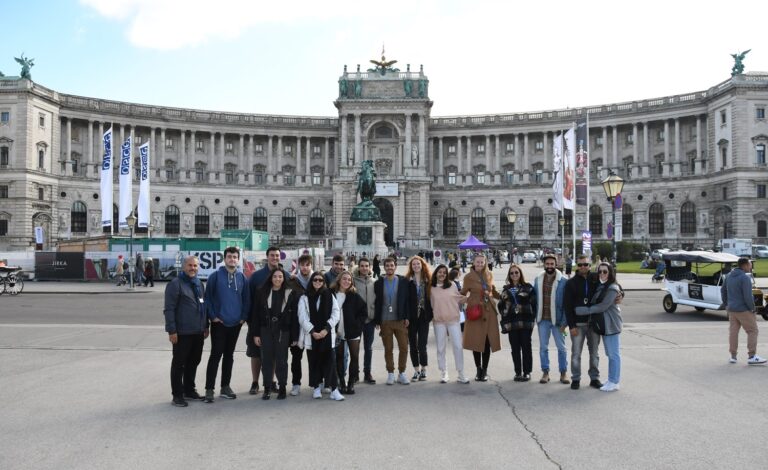 Group of tourist at the Heldenplatz in Vienna